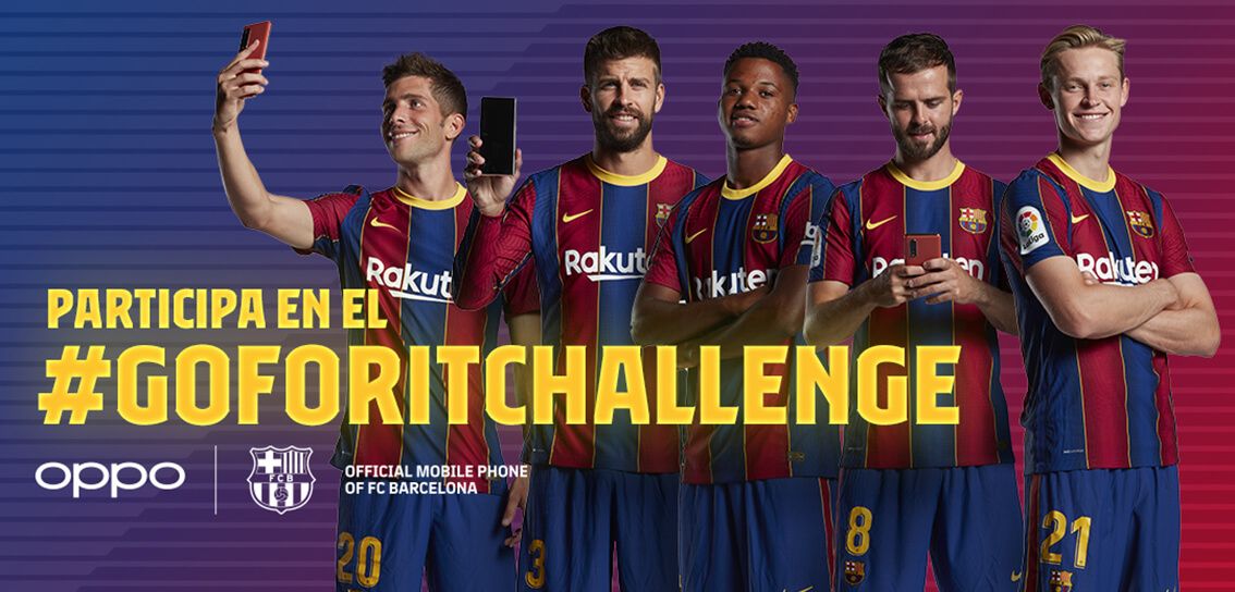 OPPO နှင့် FC Barcelona တို့ ပူးပေါင်းဖန်တီးထားသည့် Piqué ၊ Sergi Roberto ၊ Frenkie De Jong၊ Miralem Pjanic နှင့် Ansu Fati တို့ ပါဝင်သော TikTok Challenge စတင်